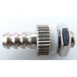 Vývod z nádrže s těsněním jednoduchý, se závitem a maticí M6, bez těsnění,