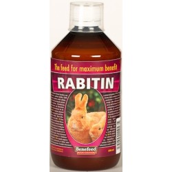 Rabitin 0,5 l Podporuje zabřeznutí samic a lepší vývoj plodů, mláďata se rodí větší a s vyšší imunitou a vitalitou