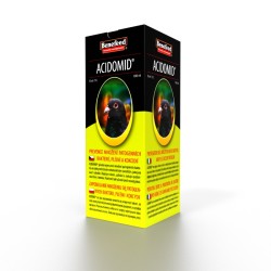 Acidomid holubi 1 l Prevence bakteriálních onemocnění a kokcidiózy, stimulace metabolismu a imunitního