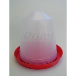 Překlopná napáječka 1,5 l, bílý zásobník s červenou miskou