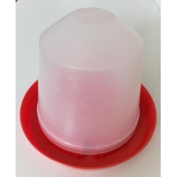 Překlopná napáječka 3 l , bílý zásobník s červenou miskou