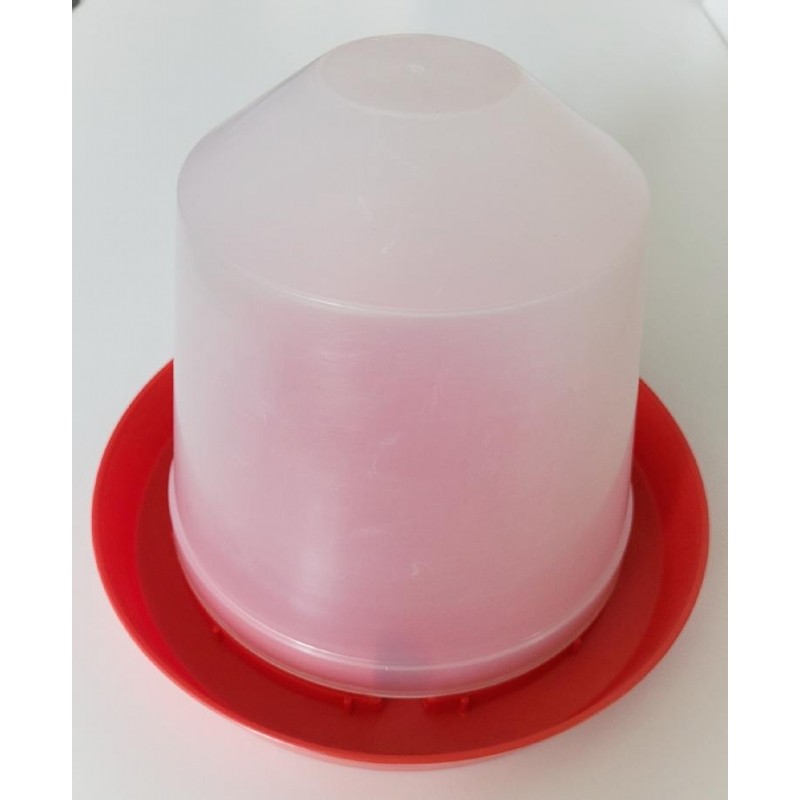 Překlopná napáječka 3 l , bílý zásobník s červenou miskou