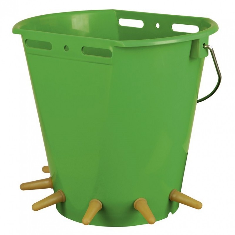 Napájecí kbelík pro jehňata 8 l s 6 latexovými dudlíky