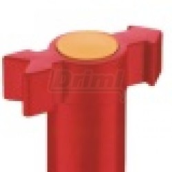 Miska pro selátka MINI-HOPPER, s nálevkou a víkem, 5 l , s hákem na rošt červeno žlutý plast