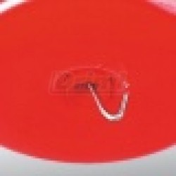 Miska pro selátka MINI-HOPPER, s nálevkou a víkem, 5 l , s hákem na rošt červeno žlutý plast