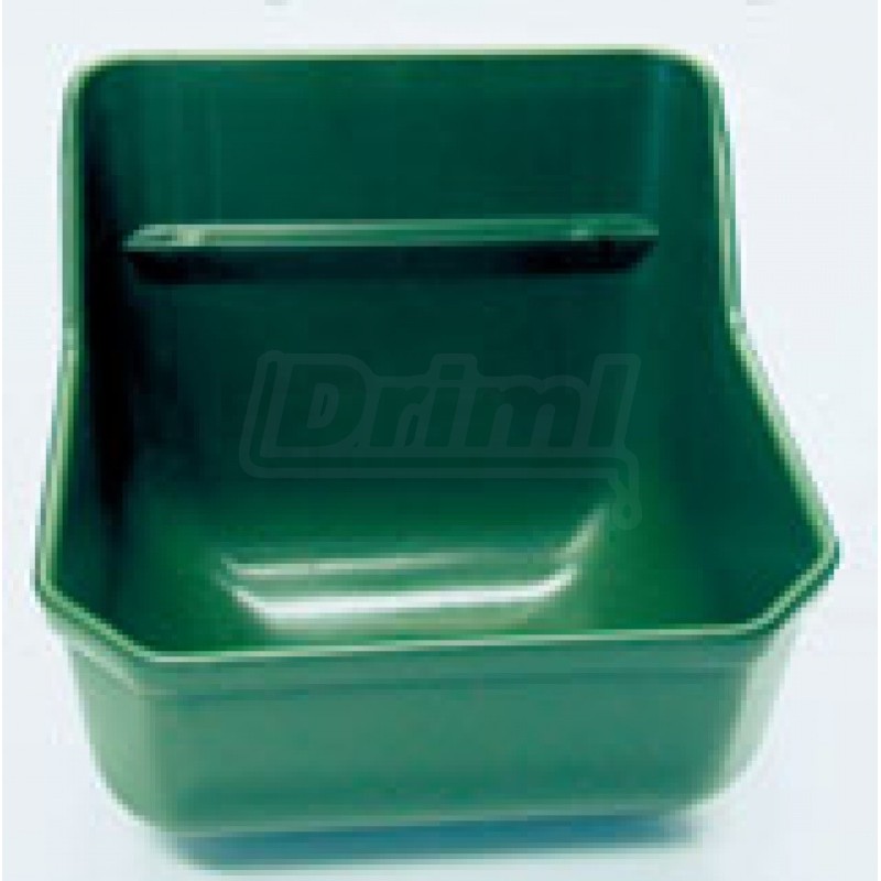 Žlab plastový, olivově zelený 9 l - bez hrany proti okusu, ovce, telata, koně 33x33 cm