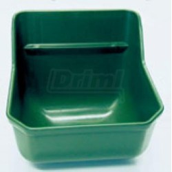 Žlab plastový, olivově zelený 9 l - bez hrany proti okusu, ovce, telata, koně 33x33 cm