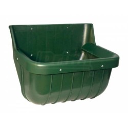 Žlab plastový, olivově zelený 15 l - s hranou, nesmontované, skot, koně 42x32x30 cm
