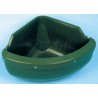 Žlab plastový, olivově zelený 31 l - rohový, s hranou proti vyhazování krmiva a okusu 60x30x45 cm