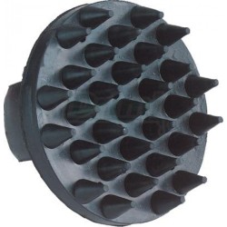 Hřbílko gumové, kulaté, masážní, tvrdší, velké gumové hřeby, černé, s páskou na ruku