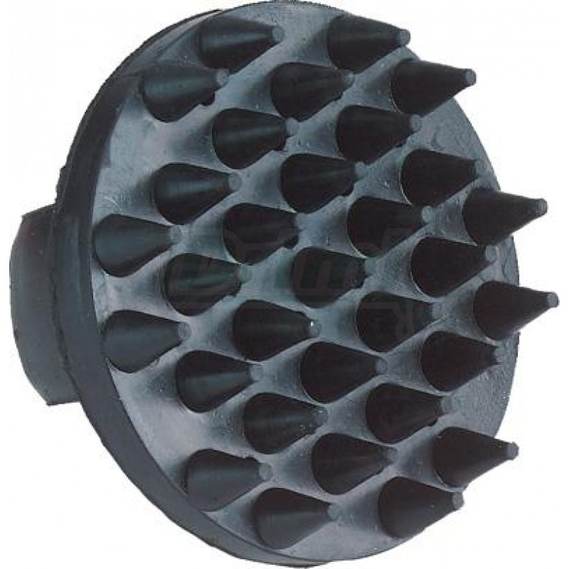 Hřbílko gumové, kulaté, masážní, tvrdší, velké gumové hřeby, černé, s páskou na ruku