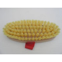 Kartáčové hřeblo dřevěné s popruhem na ruku, velké, nylonové, žluté