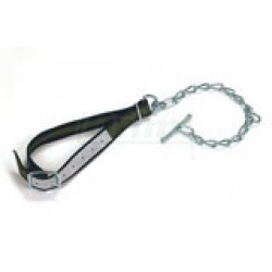 Obojek pro telata, komplet 85 x 4cm,TREVIRA, s řetězem a obrtlíkem, s kličkou, zesíleno kůží
