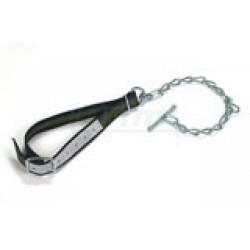 Obojek pro telata, komplet 85 x 4cm,TREVIRA, s řetězem a obrtlíkem, s kličkou, zesíleno kůží