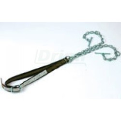 Obojek pro skot, komplet 130 x 4cm, Trevira, zesíleno kůží, s D a dvěma vázacími řetězy s karabinou a obrtlíkem