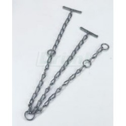 Řetěz vázací pro krávy, leštěný, článek d 5mm, obrtlík, délka jednoduchého úvazu 65cm, obvod krku 100cm