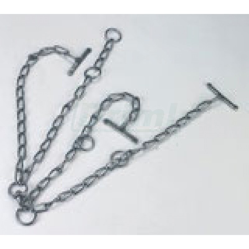 Řetěz vázací pro krávy, leštěný, článek d 7mm, obrtlík, délka dvojitého úvazu 70cm, obvod krku 120cm