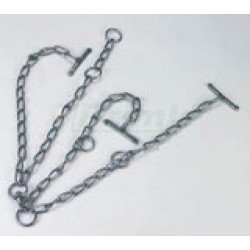 Řetěz vázací pro krávy, leštěný, článek d 7mm, obrtlík, délka dvojitého úvazu 70cm, obvod krku 120cm