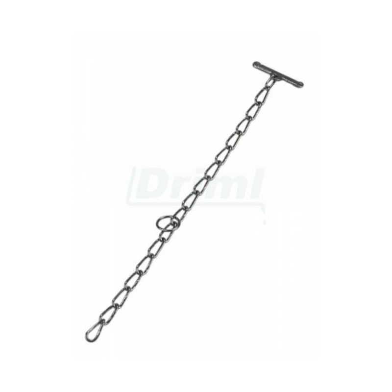 Fixační řetěz jednoduchý, pozinkovaný, článek 5mm, bez obrtlíku s kličkou,  délka 60 cm