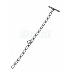 Fixační řetěz jednoduchý, pozinkovaný, článek 5mm, bez obrtlíku s kličkou,  délka 60 cm