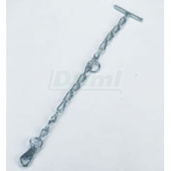 Řetěz vázací jednodílný s karabinou, k obojku, článek d 5mm, úvaz s kličkou, zinkovaný