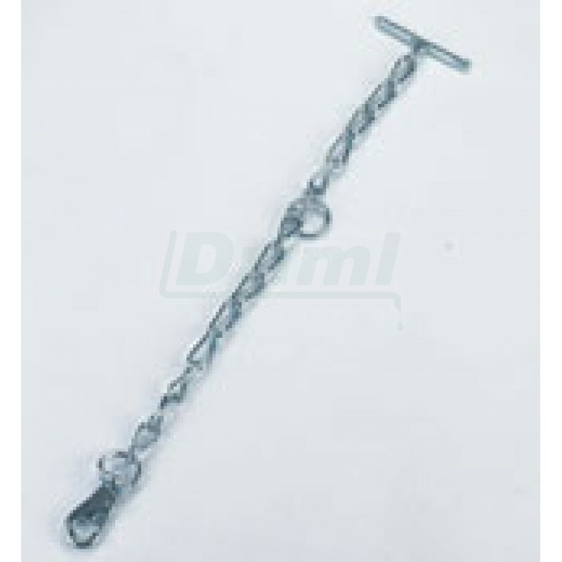 Řetěz vázací jednodílný s karabinou, k obojku, článek d 5mm, úvaz s kličkou, zinkovaný