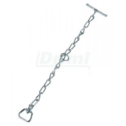 Řetěz vázací jednodílný s D kruhem, k obojku, článek d 5mm, úvaz s kličkou, zinkovaný