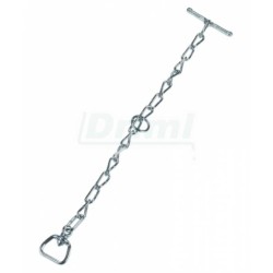 Řetěz vázací jednodílný s D kruhem, k obojku, článek d 5mm, úvaz s kličkou, zinkovaný