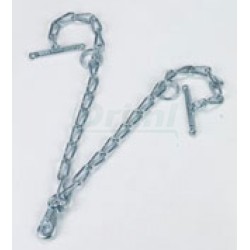 Řetěz vázací dvoudílný s karabinou a obrtlíkem, k obojku, článek d 6mm, úvaz s kličkami, zinkovaný