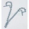 Řetěz vázací dvoudílný s karabinou a obrtlíkem, k obojku, článek d 6mm, úvaz s kličkami, zinkovaný