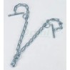 Řetěz vázací dvoudílný s karabinou a obrtlíkem, k obojku, článek d 6mm, úvaz s kličkami, zinkovaný