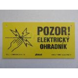 Pozor ! Elektrický ohradník - nebezpečí úrazu - žlutý