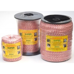 SUPER  lanko PP,13 ?/ 100m, 200m, ?  3mm červeno bílé, 3x 0,25mm  pocínovaná měď, pevnost  130 kg,