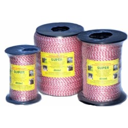 SUPER lanko PP,13 ?/ 100m, 500m, ?  3mm červeno bílé, 3x 0,25mm  pocínovaná měď, pevnost  130 kg,