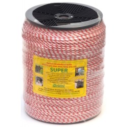 SUPER  lanko PPV,13 ?/ 100m, 1000m, ?  3mm červeno bílé, 3x 0,25mm  pocínovaná měď, pevnost  130 kg,