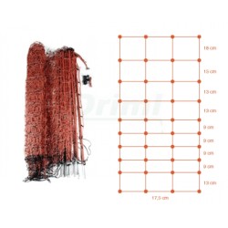 Síť ohradníková  OVI 90cm, ORANŽOVÁ, jednoduchá špice, délka 50 m