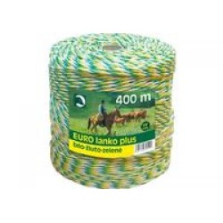 EURO lanko PE,13 ?/ 100m, 400m, ?  3mm, bílo žluto zelené, 3x 0,25mm  pocínovaná měď, pevnost  120 kg