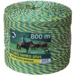 EURO lanko PE,13 ?/ 100m, 800m, ?  3mm, bílo žluto zelené, 3x 0,25mm  pocínovaná měď, pevnost  120 kg