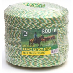 EURO lanko PE,13 ?/ 100m, 800m, ?  3mm, bílo žluto zelené, 3x 0,25mm  pocínovaná měď, pevnost  120 kg