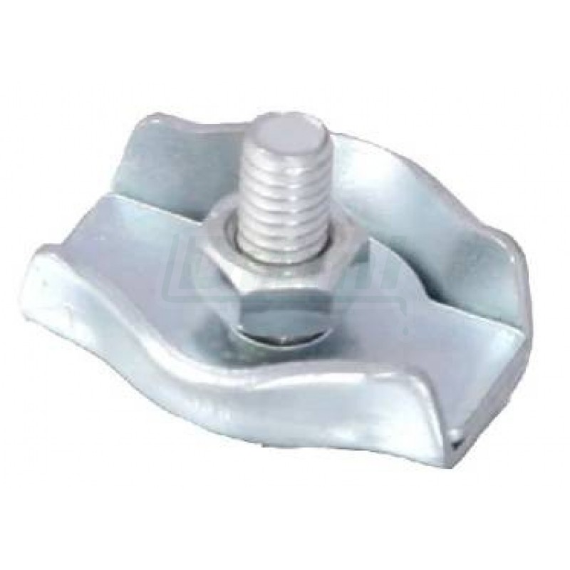 Lanová svorka SIMPLEX M4 se šroubem, podložkou a maticí M4 do průměru drátu 4 mm