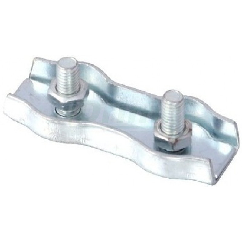 Lanová svorka DUPLEX M6 se 2 šrouby, podložkou a maticí  do průměru drátu a lanka 8mm