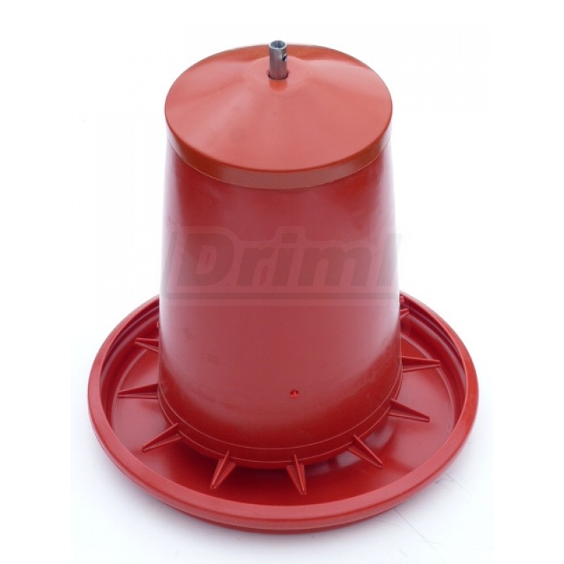 Tubusové krmítko s plastovým víkem červené 18 kg