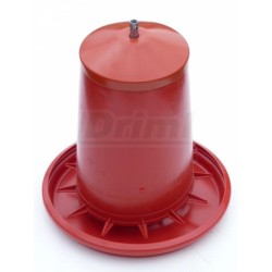 Tubusové krmítko s plastovým víkem červené 18 kg