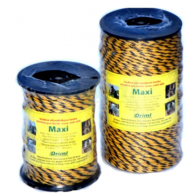 MAXI  lanoPP, 7?/ 100m,? 6mm, 400m,720 kg, žluto černá,