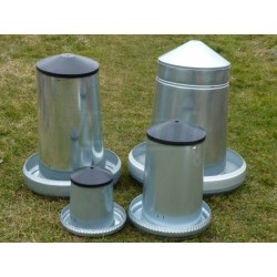 Tubusové krmítko s víkem, pozinkované, 40 l, výškově nastavitelné