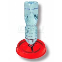 Napájecí tallíř na PET lahve všech velikostí, pro kuřátka, včely, červený