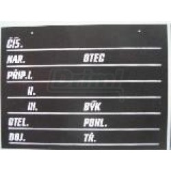 Stájová tabulka pro krávy - masný skot