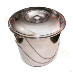 Kbelík nerezový 12 l s poklicí vhodný na potraviny, mléko