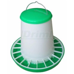 Tubusové krmítko s přepážkami na 10 kg krmiva zeleno - bílé