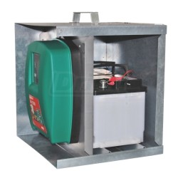 Kovová schránka pro upevnění zdroje a solárního panelu